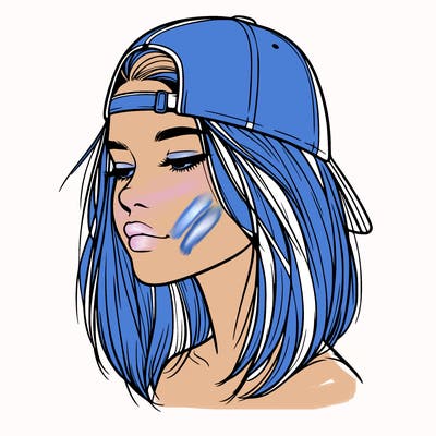 realistic  girl with a backwards hat