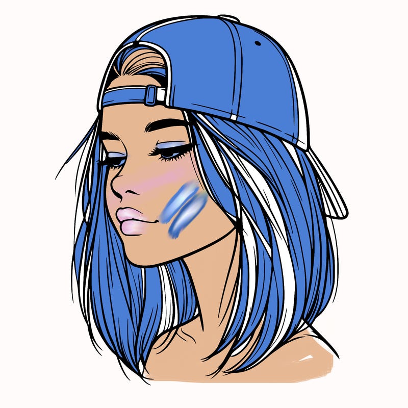 realistic  girl with a backwards hat