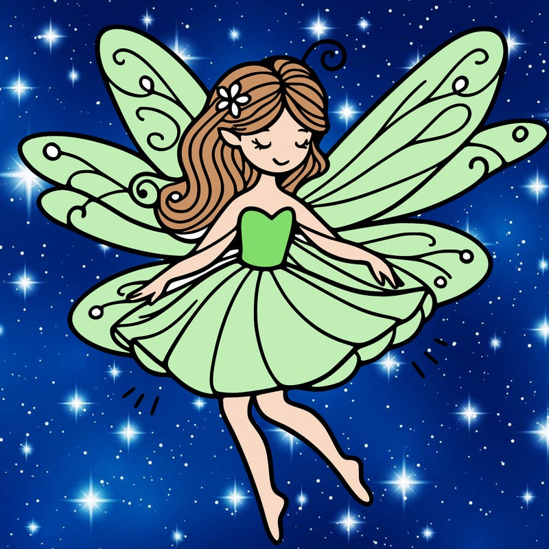 create a fairy with wings flying