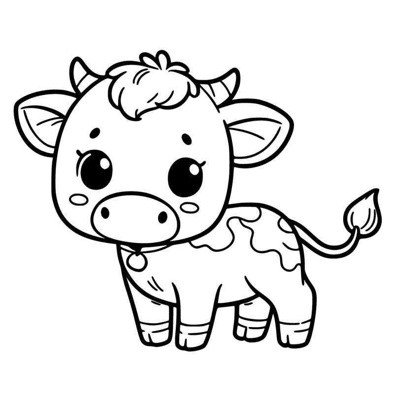 small outline , cute cow