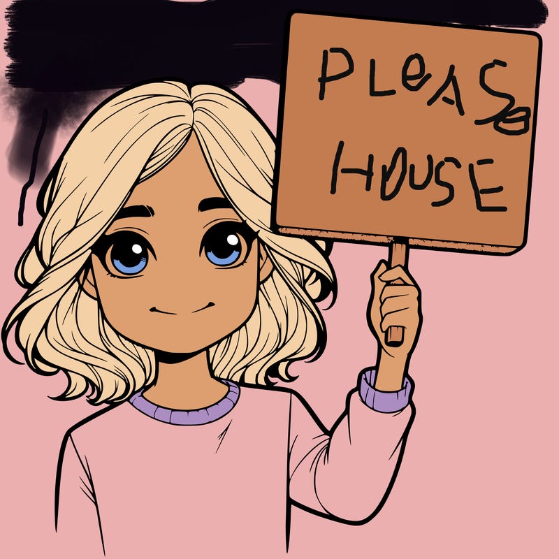 realistic girl holding up a sign