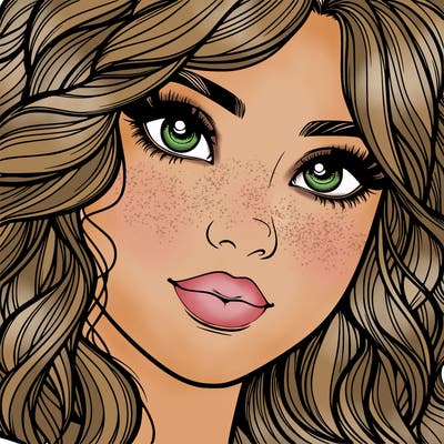 beautiful realistic girl close up to the camera with wavy hair,