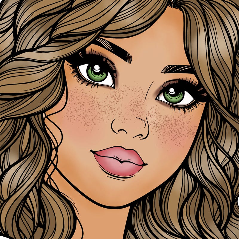 beautiful realistic girl close up to the camera with wavy hair,