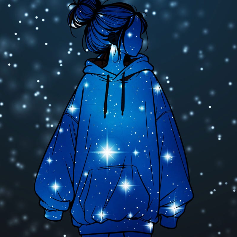 realistic girl with a oversized sweatshirt on and a bun