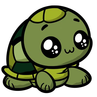 cute little animated turtle