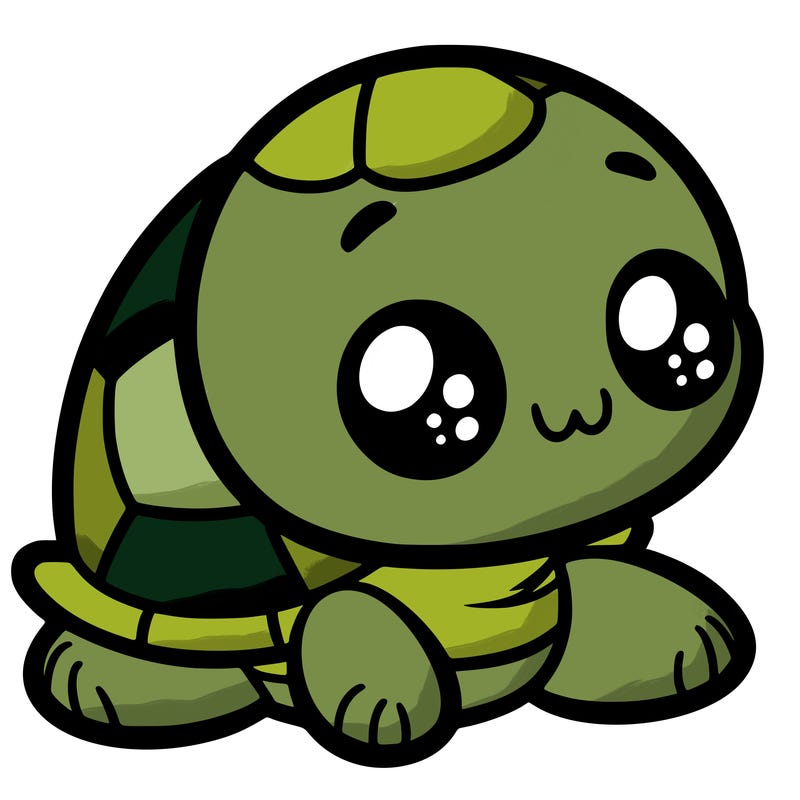 cute little animated turtle
