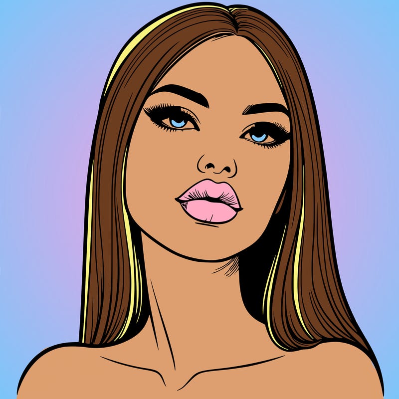realistic woman with full lips