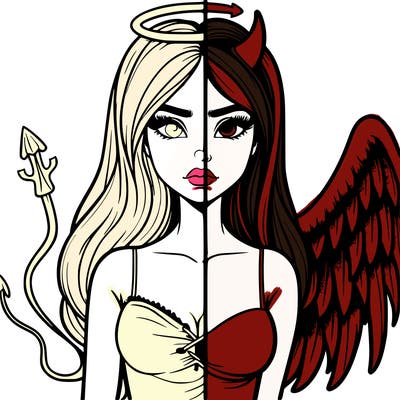 devil vs angel realistic girl