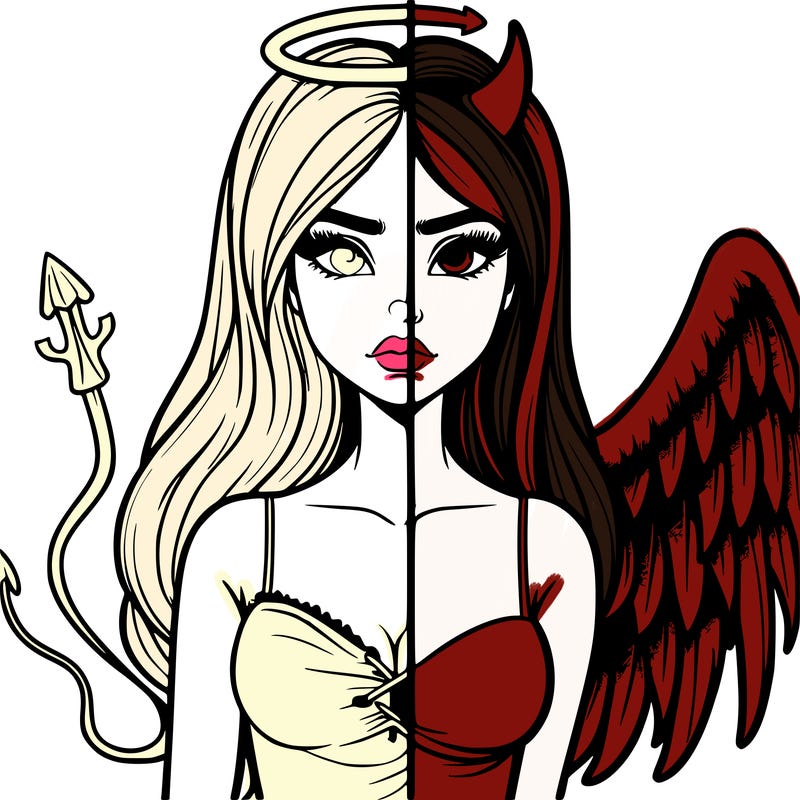 devil vs angel realistic girl