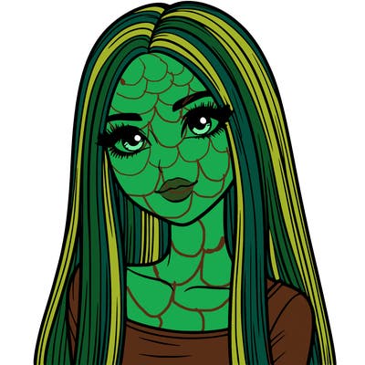 realistic girl with straight and long hair