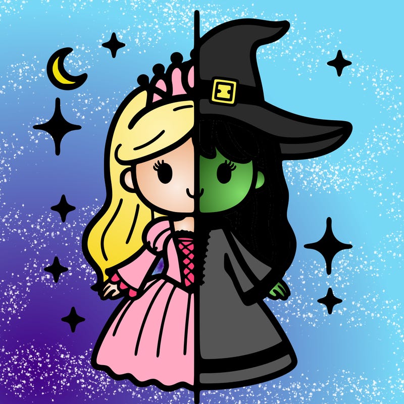 split princess and witch