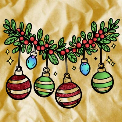 christmas garland with big bulbs