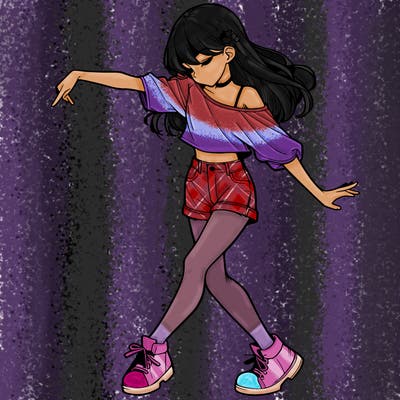 realistic girl danceing