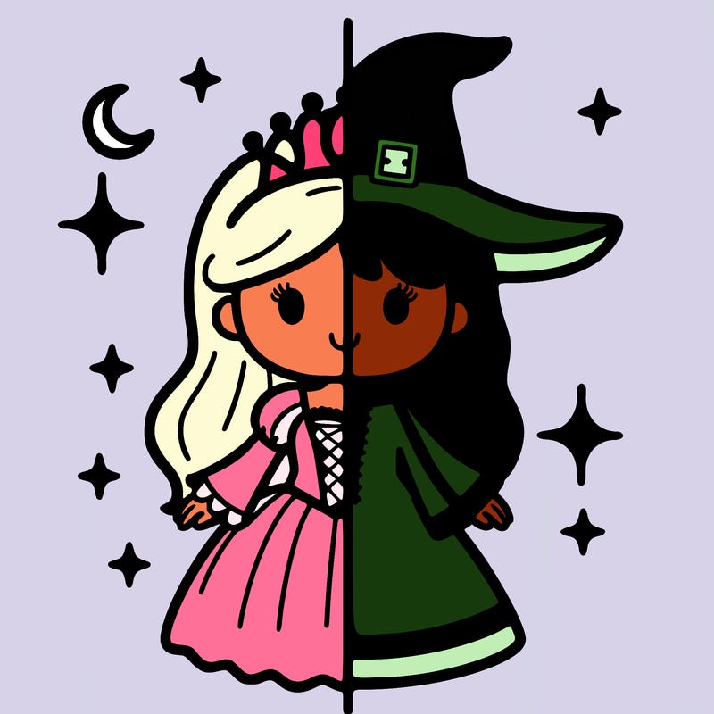 split princess and witch