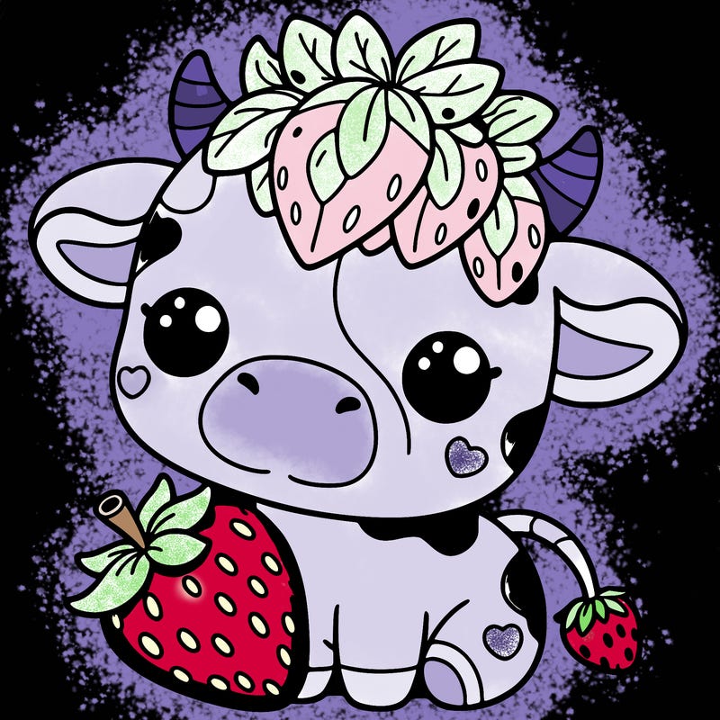 cute strawberry cow