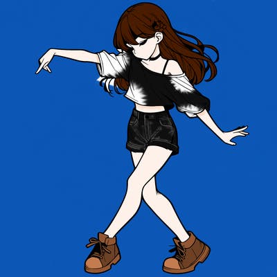 realistic girl danceing