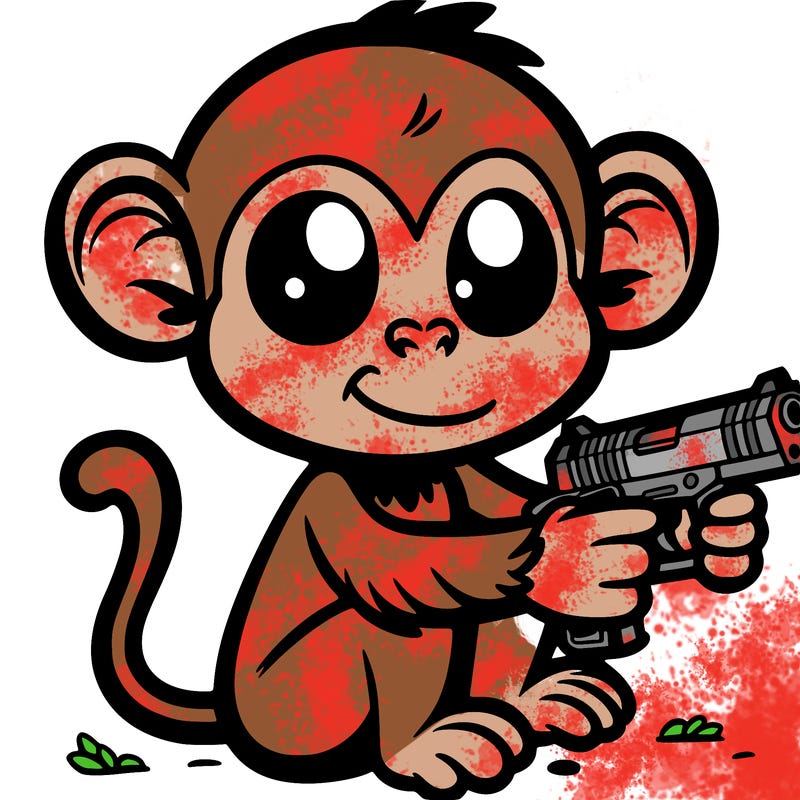 a monkey with a gun