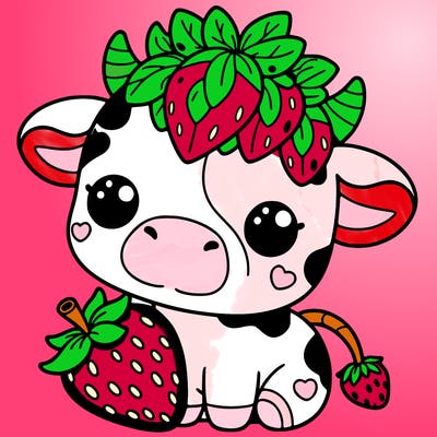cute strawberry cow