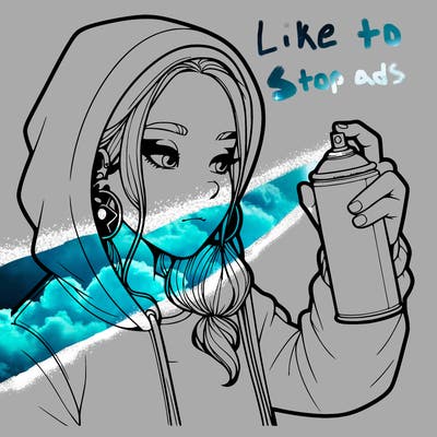 a realistic girl, spray painting