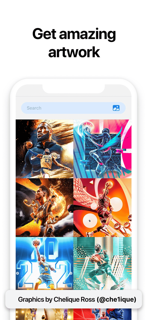 Ultimate Card Creator - A smartphone display showcasing vibrant basketball player artwork and custom trading card templates.