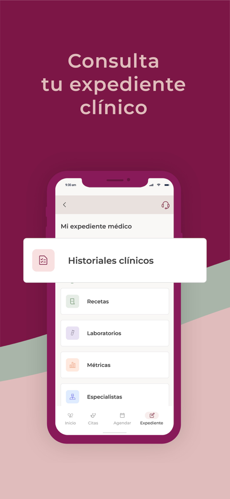 Plenna app screen showing digital medical records including history prescriptions and lab results