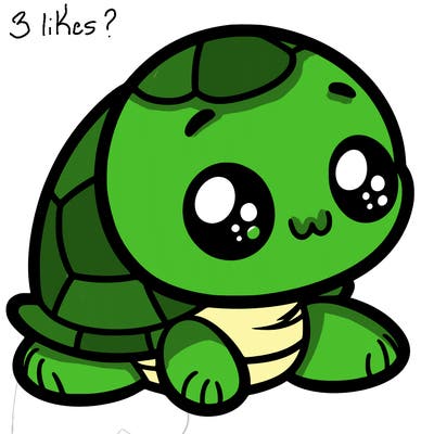 cute little animated turtle