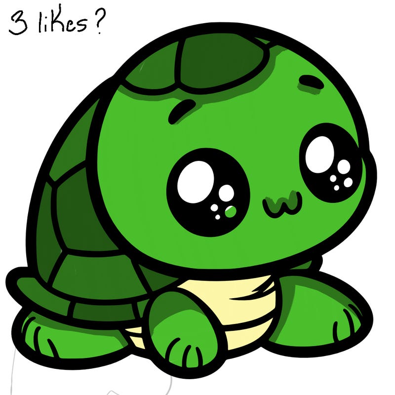 cute little animated turtle