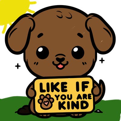 make a sign that says like if you are kind with a cute little dog
