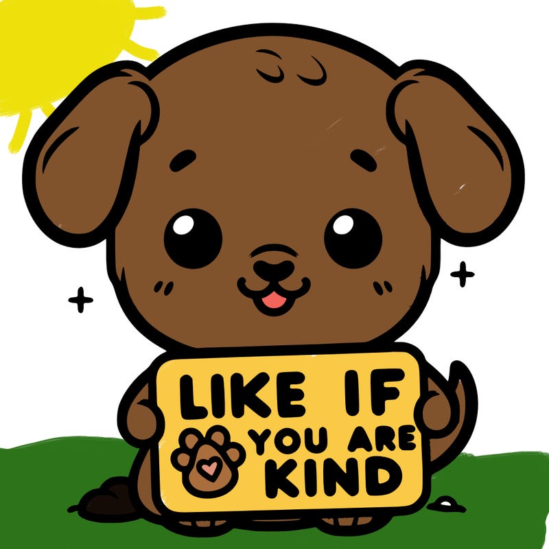 make a sign that says like if you are kind with a cute little dog