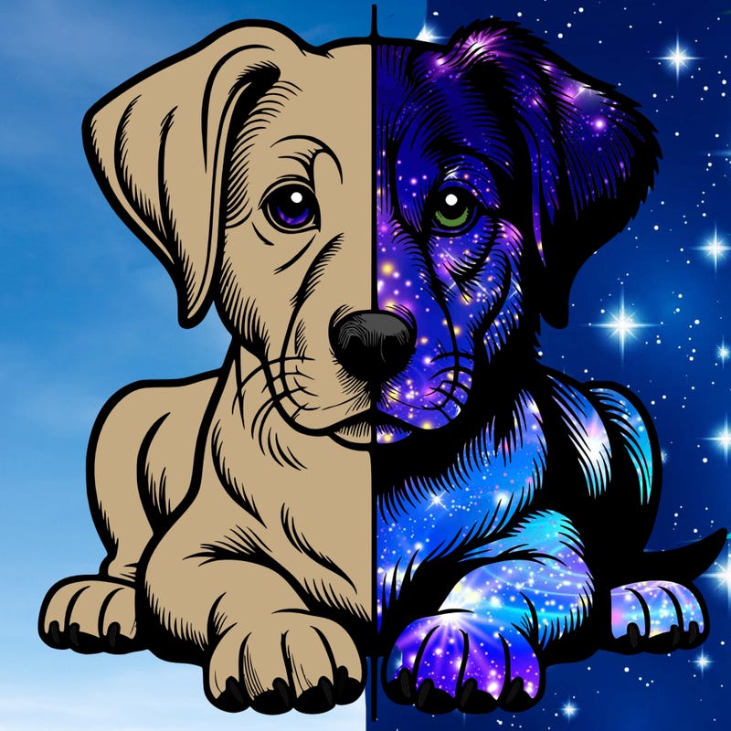 realistic dog split picture