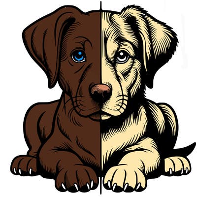 realistic dog split picture