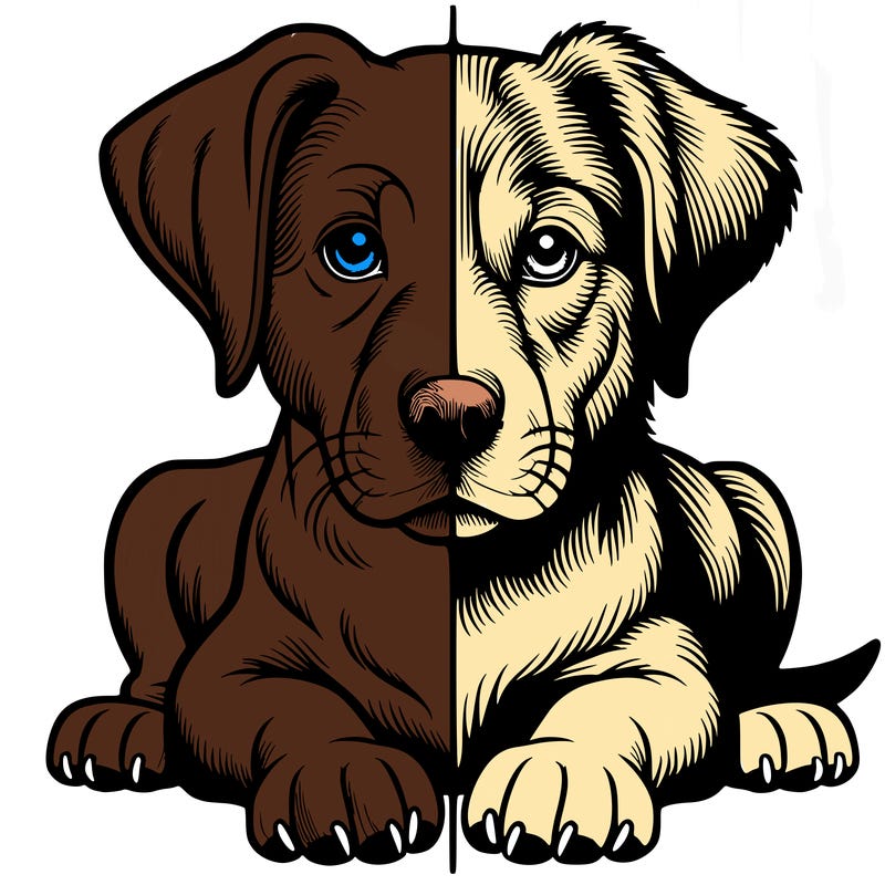 realistic dog split picture