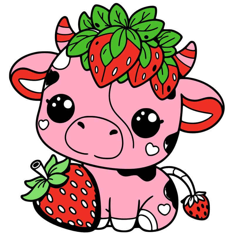 cute strawberry cow