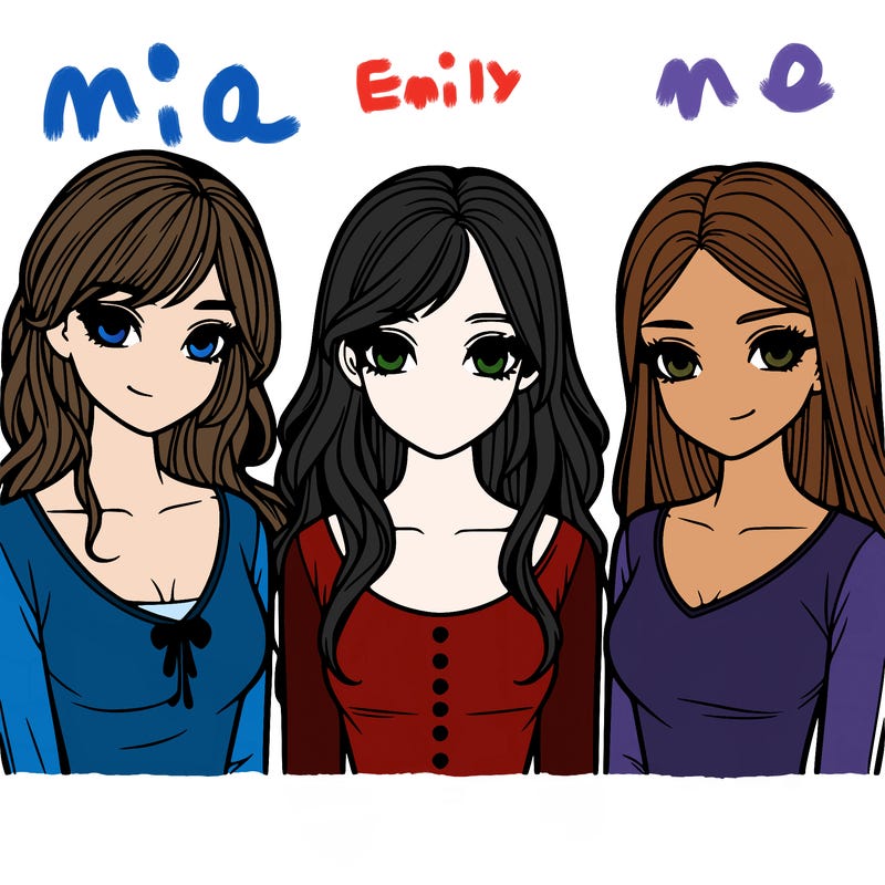 three realistic girls