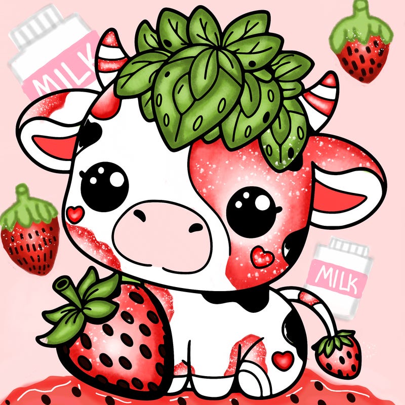 cute strawberry cow