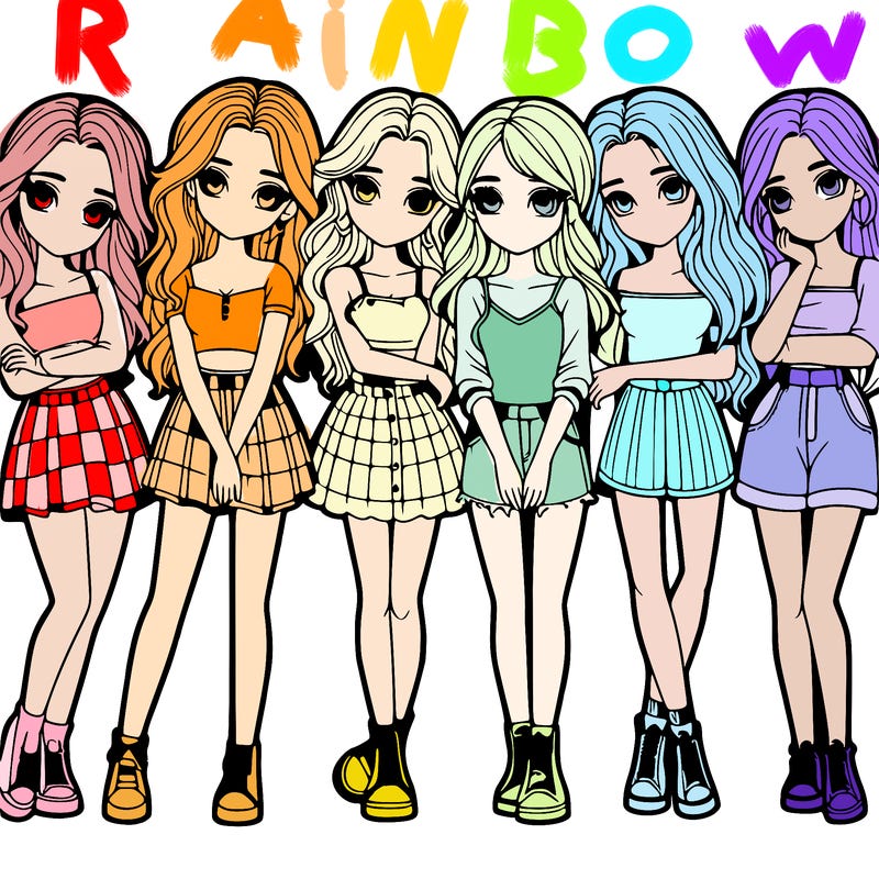 a group of girls realistic