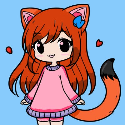 girl with cat ears and tail