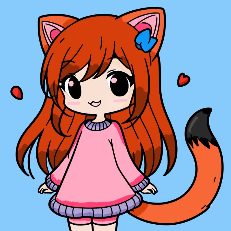 girl with cat ears and tail