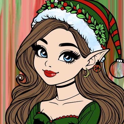 christmas girl elf realistic