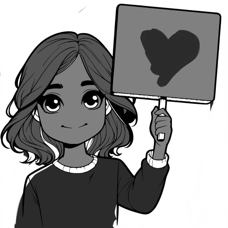realistic girl holding up a sign
