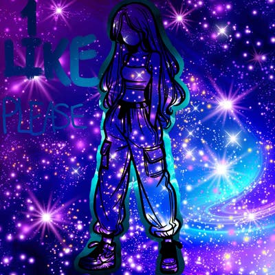 girl in baggy pants crop top and long hair