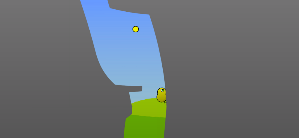 A yellow duck performing a climbing mini-game in Duck Life 2 World Champion