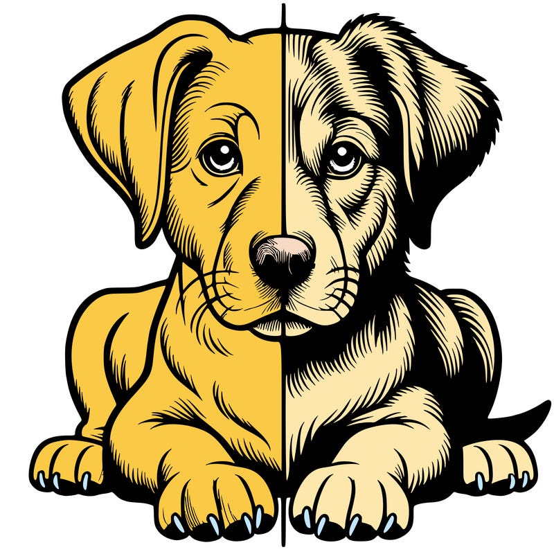 realistic dog split picture