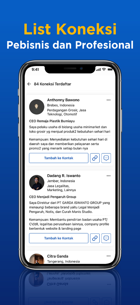 GrowWin by AsahPolaPikir - Lista de profissionais de negócios e perfis de conexão no aplicativo GrowWin