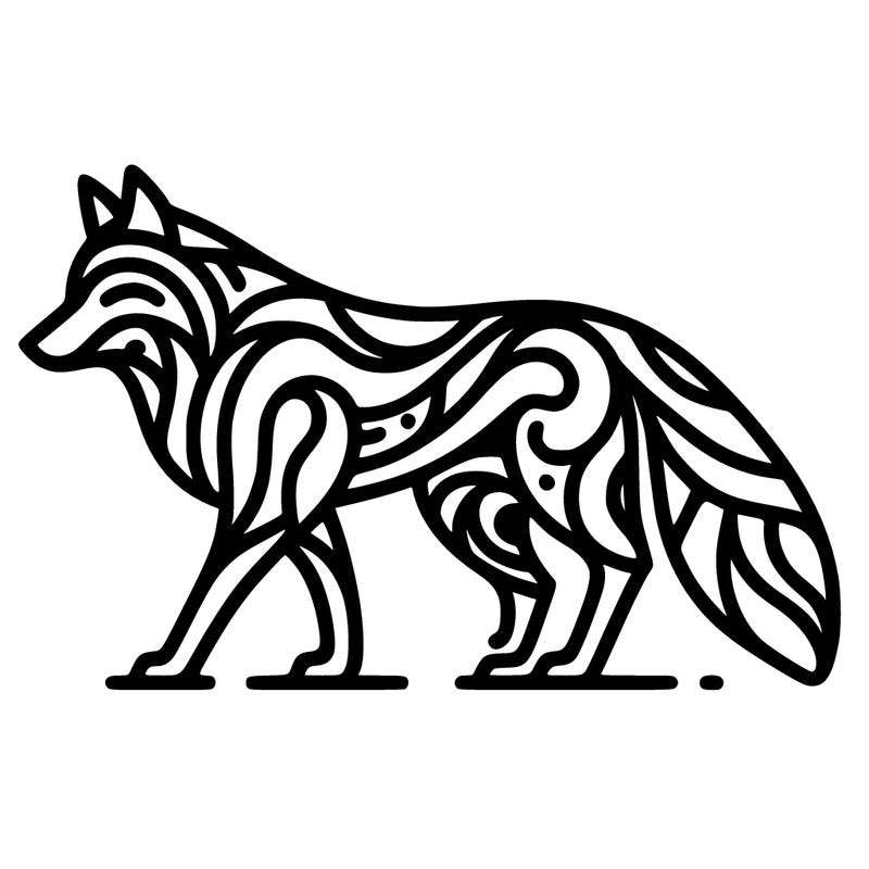 simple abstract wolf