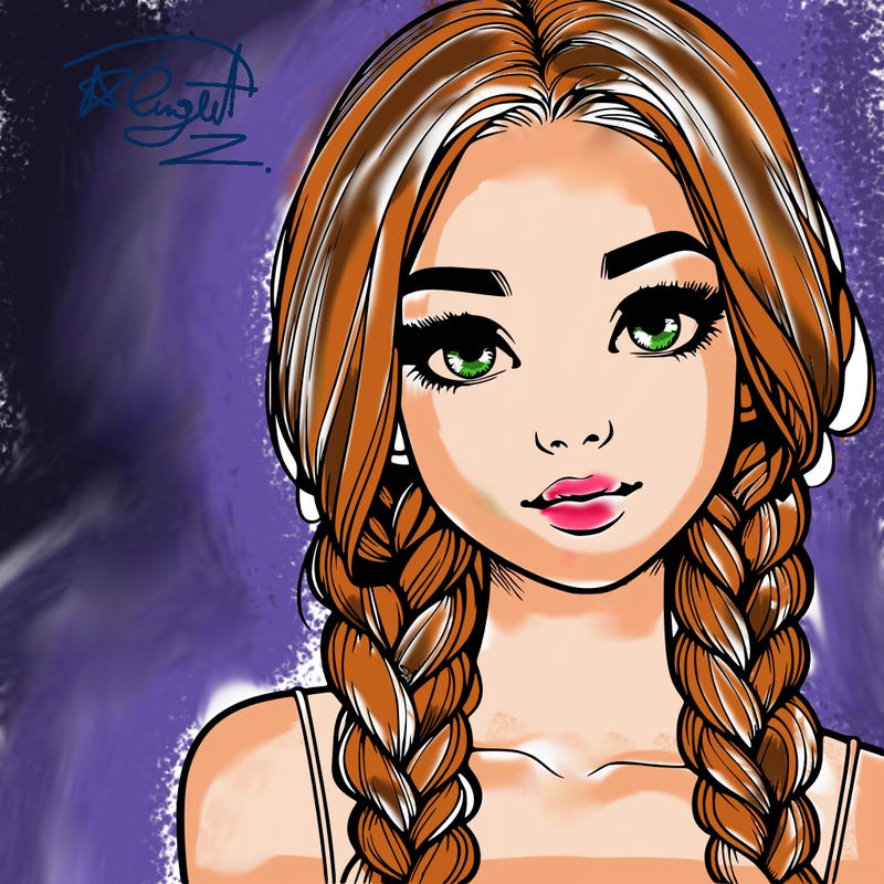 realistic girl with braids