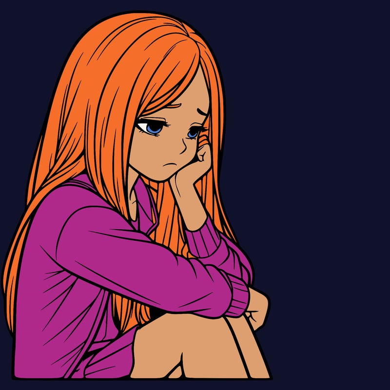 a realistic girl with depression