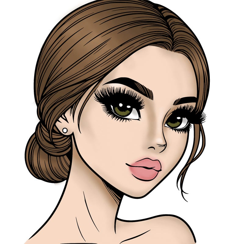 realistic girl with lashes