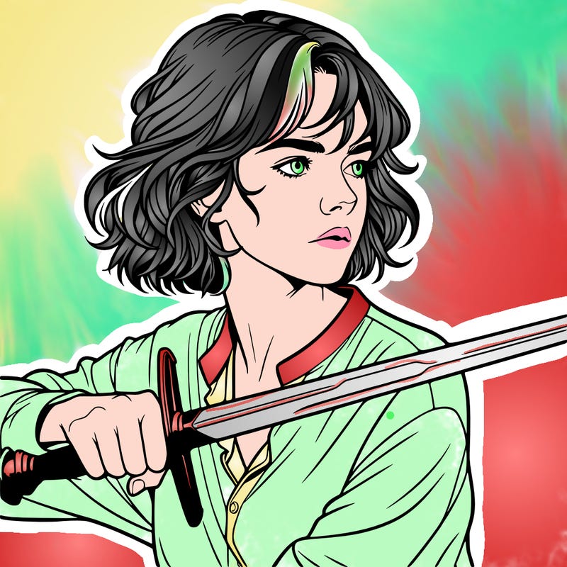 realistic girl with a sword