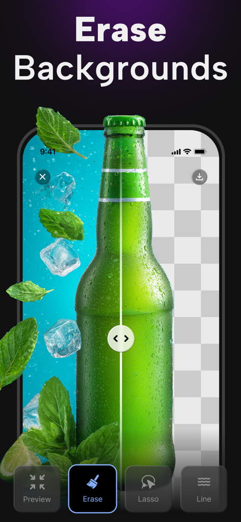 PhotoApp AI background removal feature demonstration